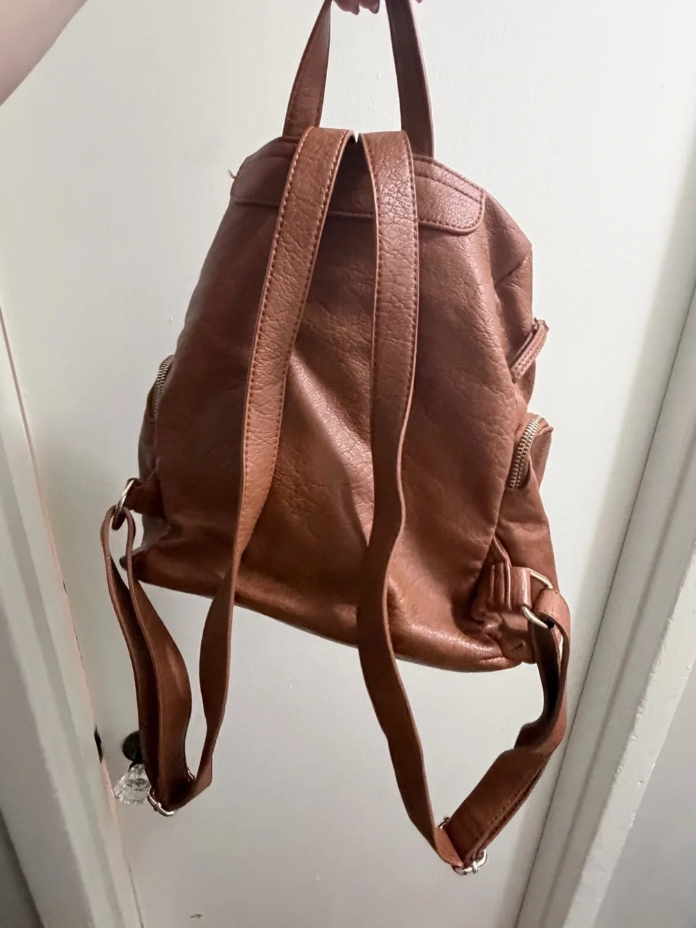 Urban Expressions Brown Leather Convertible Backpack